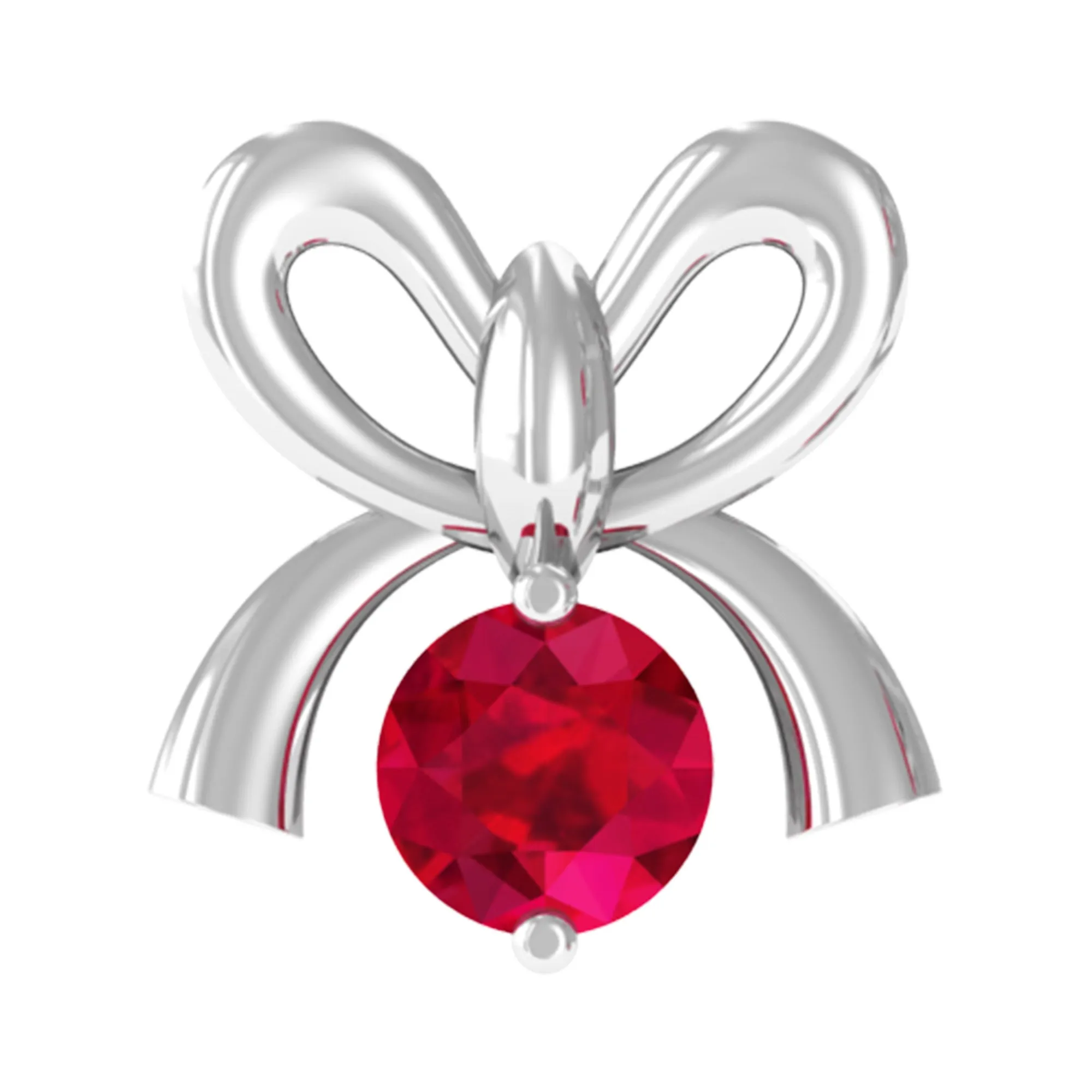 Red Ruby Cute Christmas Bow Cartilage Earring