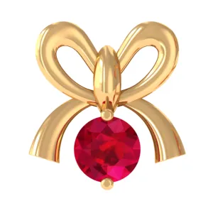 Red Ruby Cute Christmas Bow Cartilage Earring