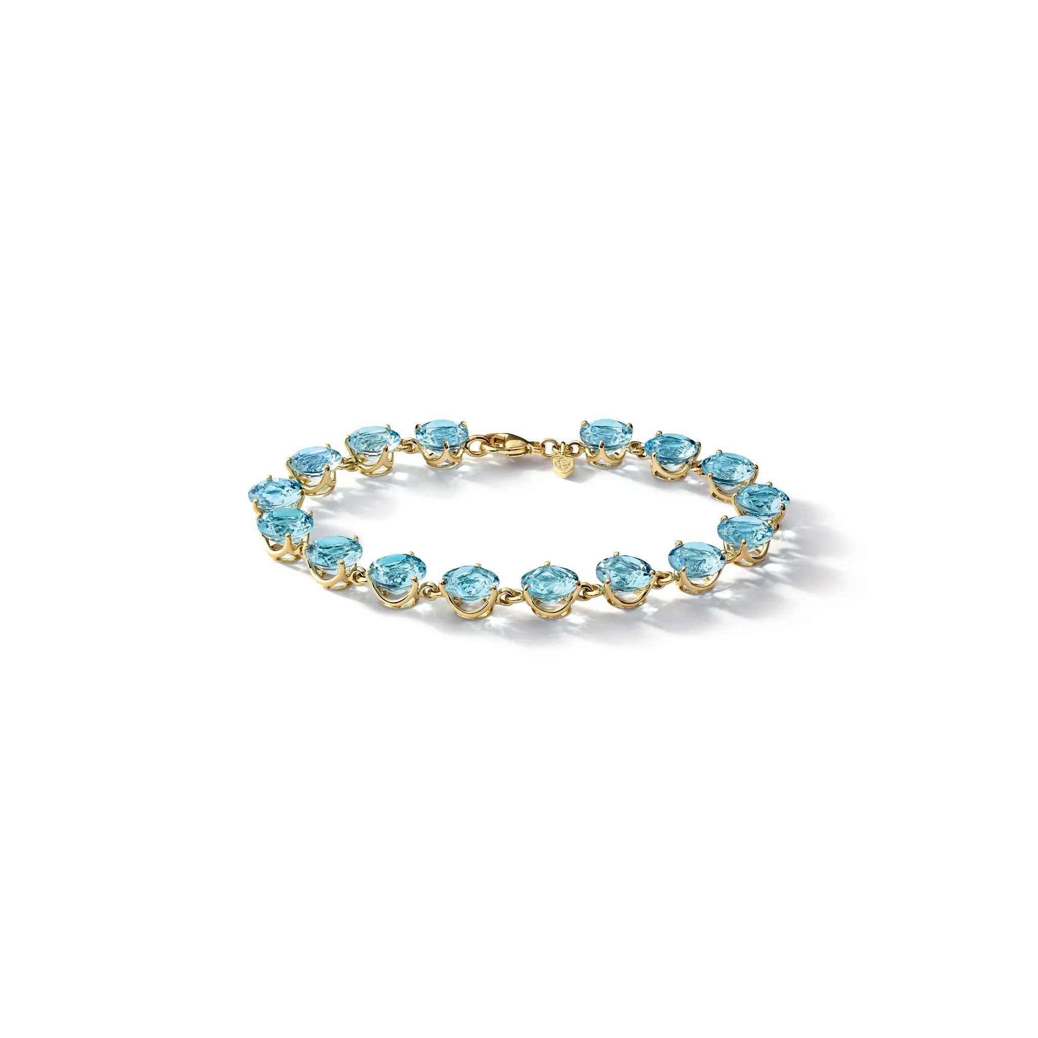 Rivière Bracelet Yellow Gold - Blue Topaz