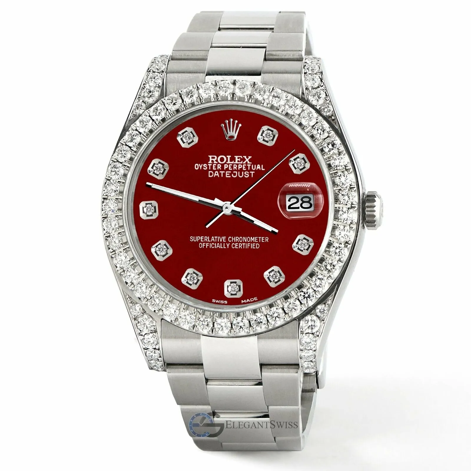 Rolex Datejust 41 126300 4.4CT Diamond Bezel/Lugs/Imperial Red Dial,  TFJ-142508766