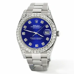 Rolex Datejust 41 126300 4.4CT Diamond Bezel/Lugs/Navy Blue Dial, TFJ-142508765