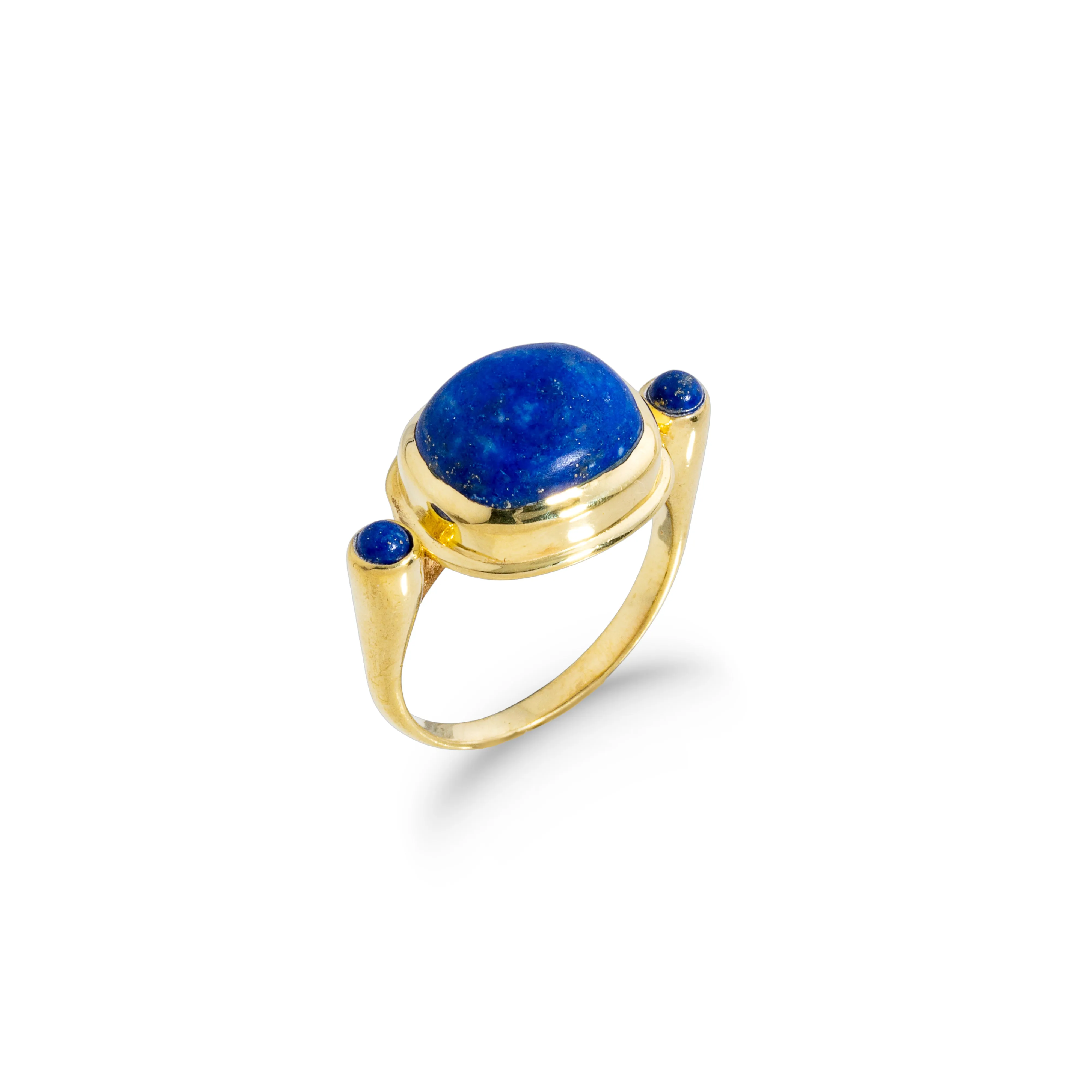 Rory Lapis Ring, Gold Vermeil