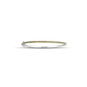 Round Citrine Fashion Bangle in Sterling Silver