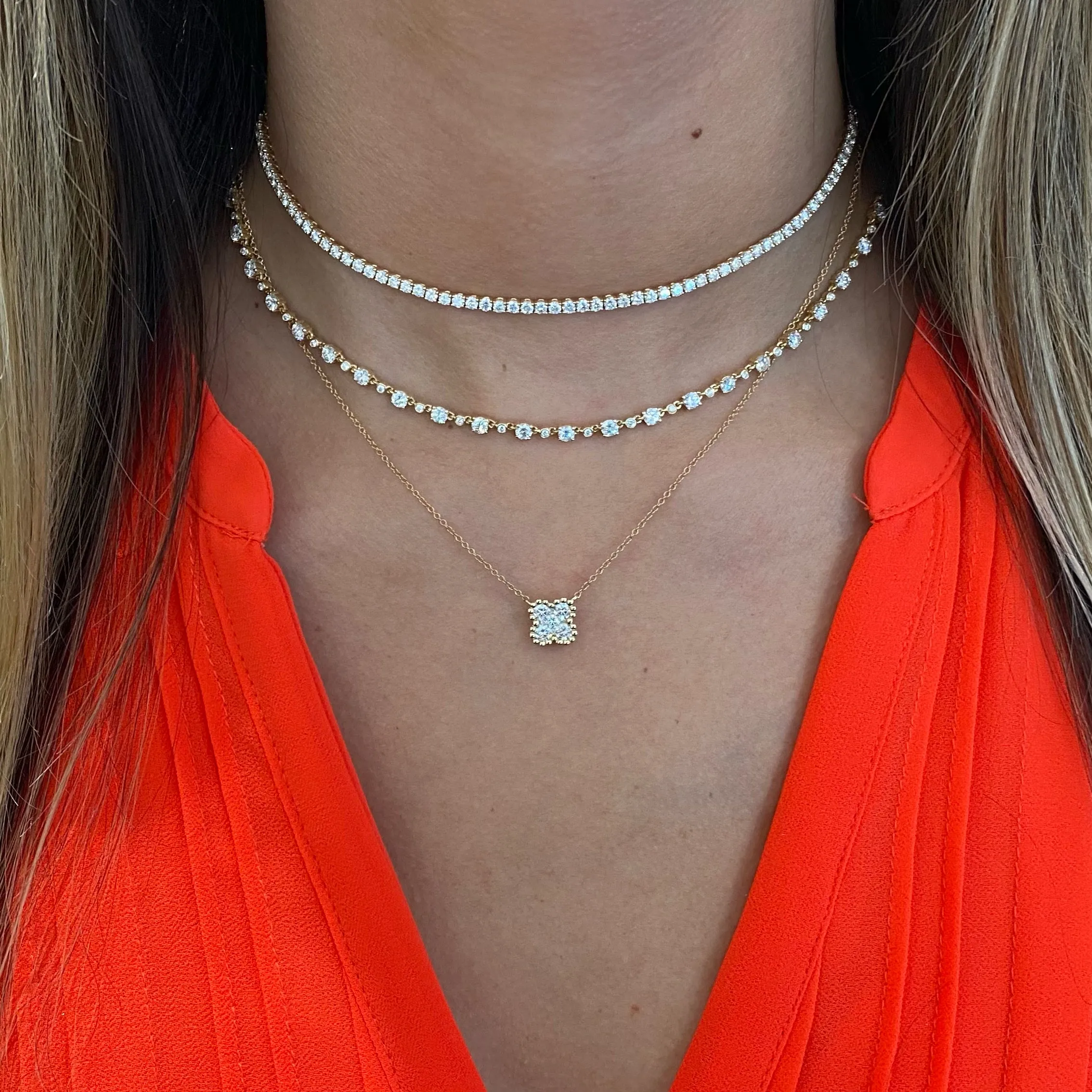 Round Diamond Chain Necklace