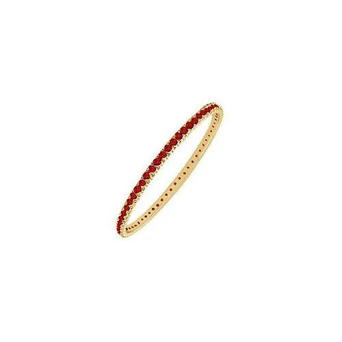 Ruby Eternity Bangle : 14K Yellow Gold - 3.00 CT TGW