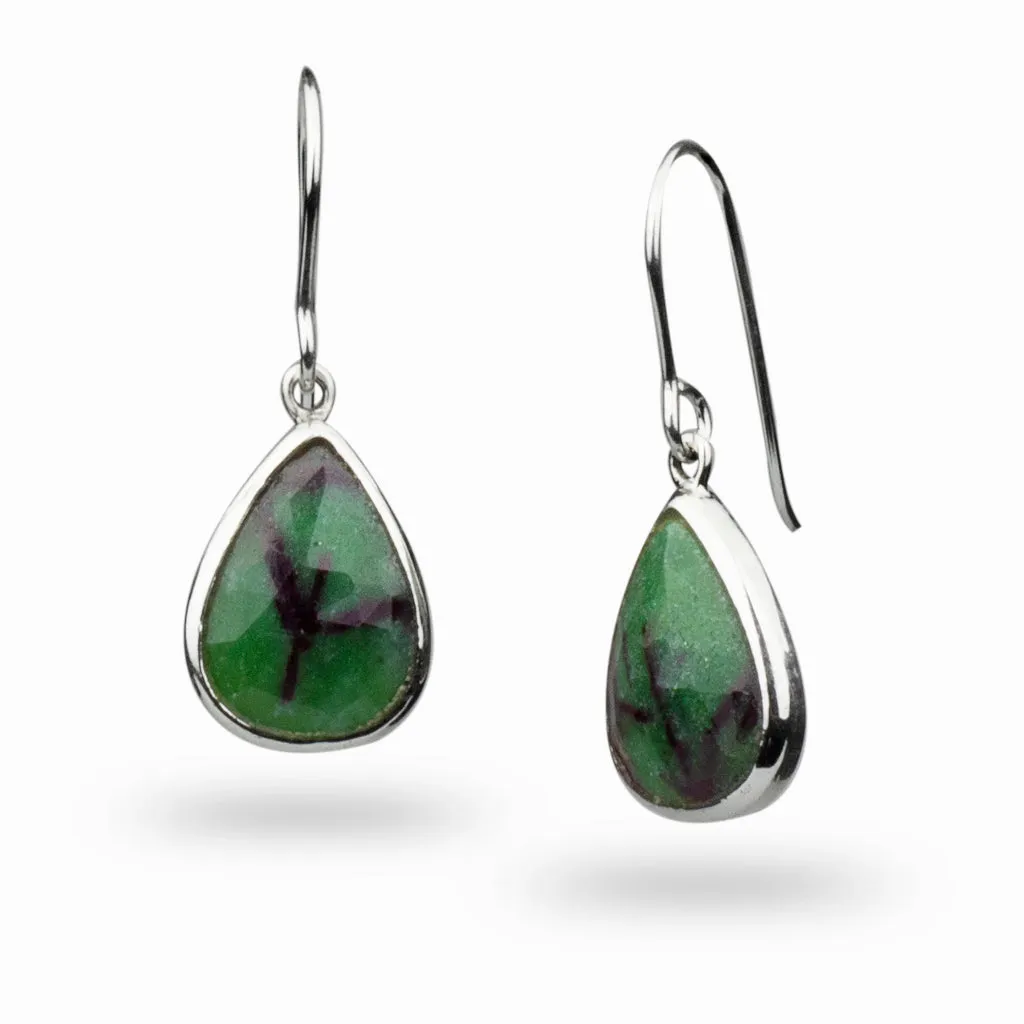 Ruby Zoisite Drop Earrings