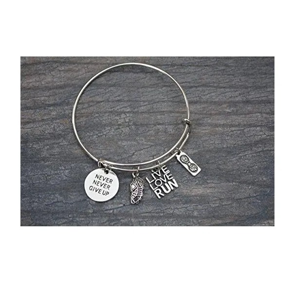 Runner Bangle Bracelet- Never Give Up