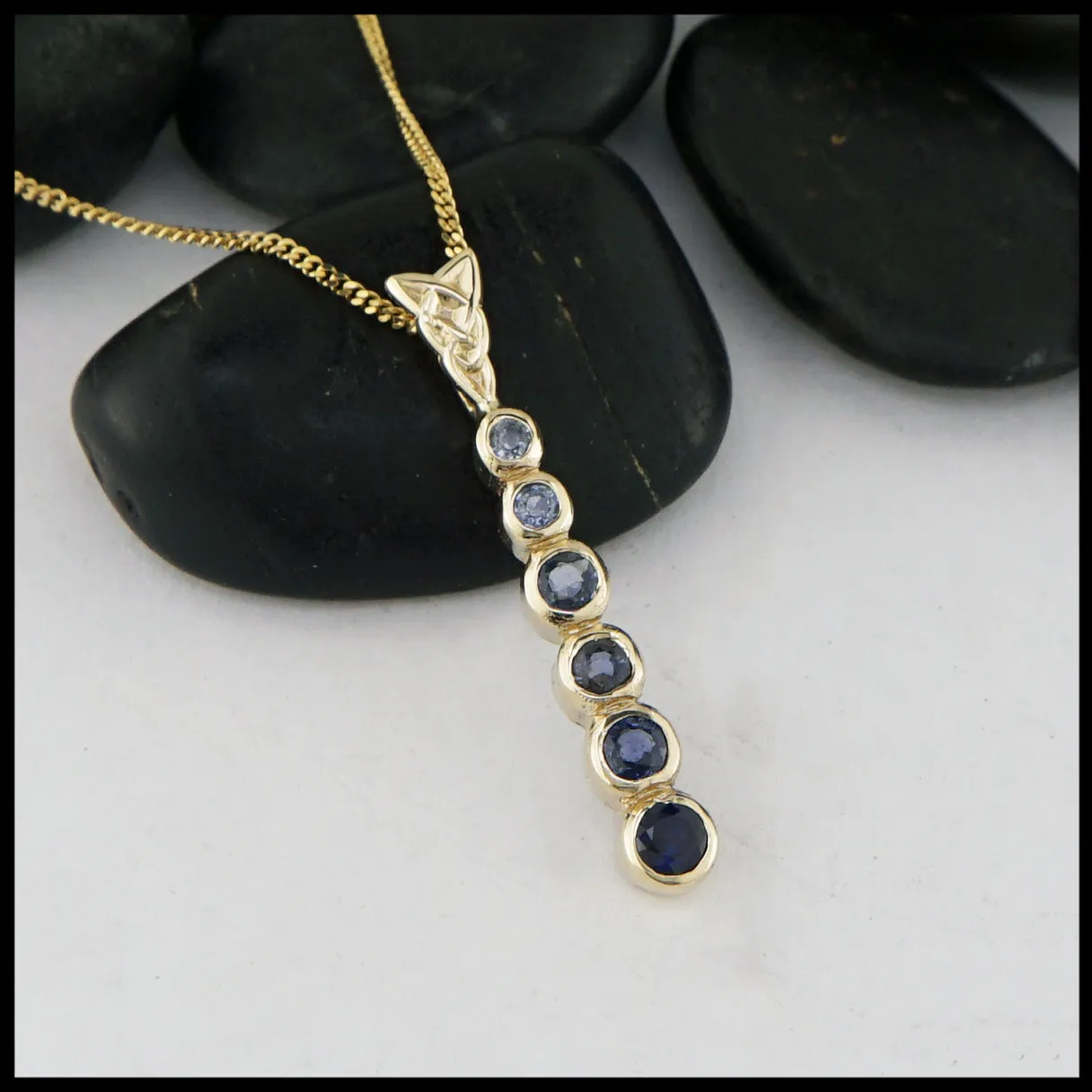 Sapphire Ombre Pendant in Gold