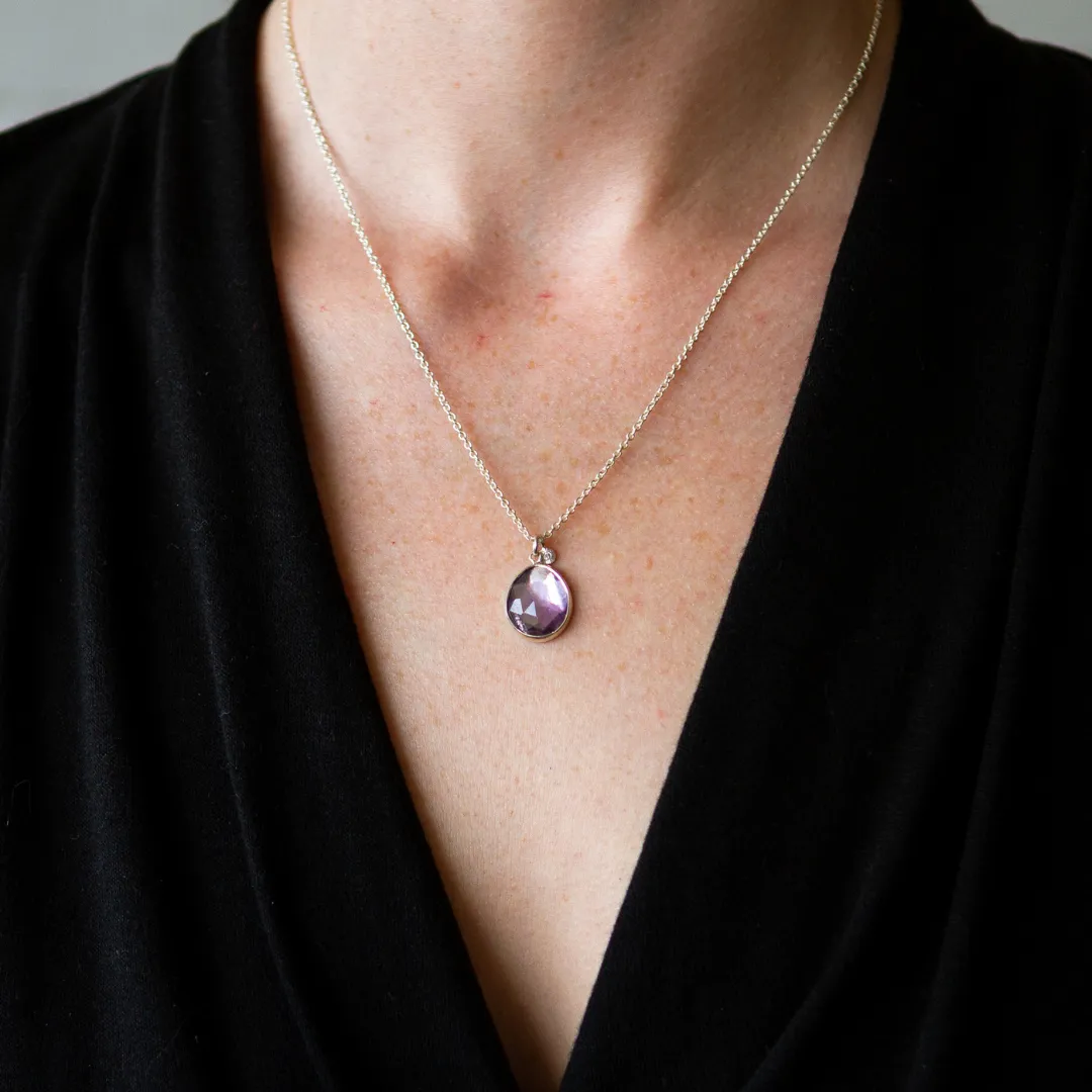 Silver Amethyst Theia Necklace