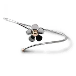 Silver & 9ct Gold Light Daisy Bangle