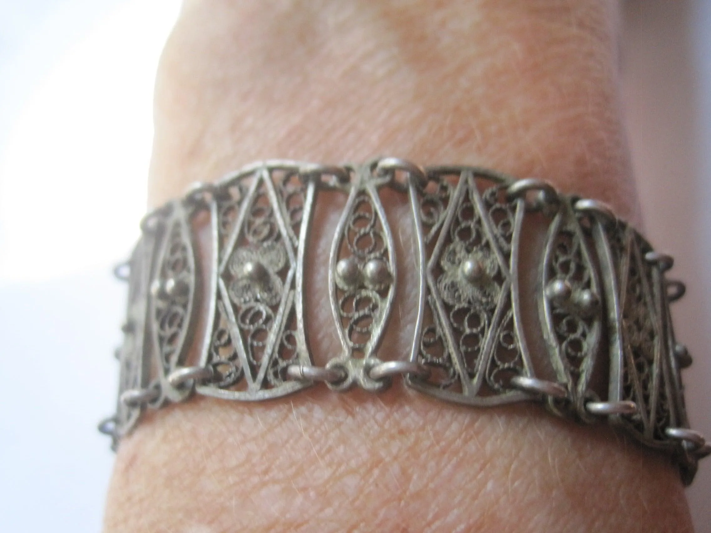 Silver Filigree Bracelet Made in Jerusalem