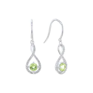 Silver Limitless Peridot & Diamond Drop Earrings