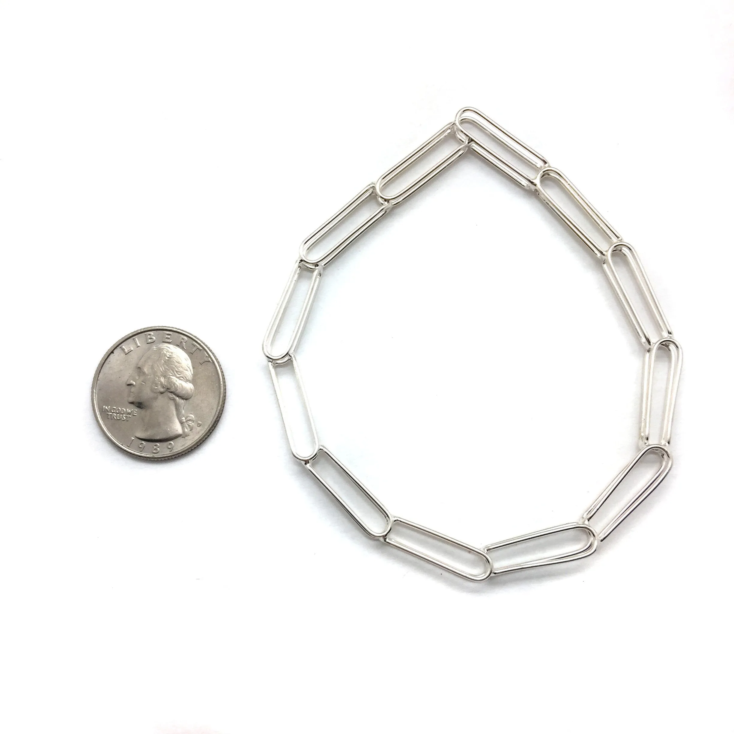 Silver Link Point Bangle