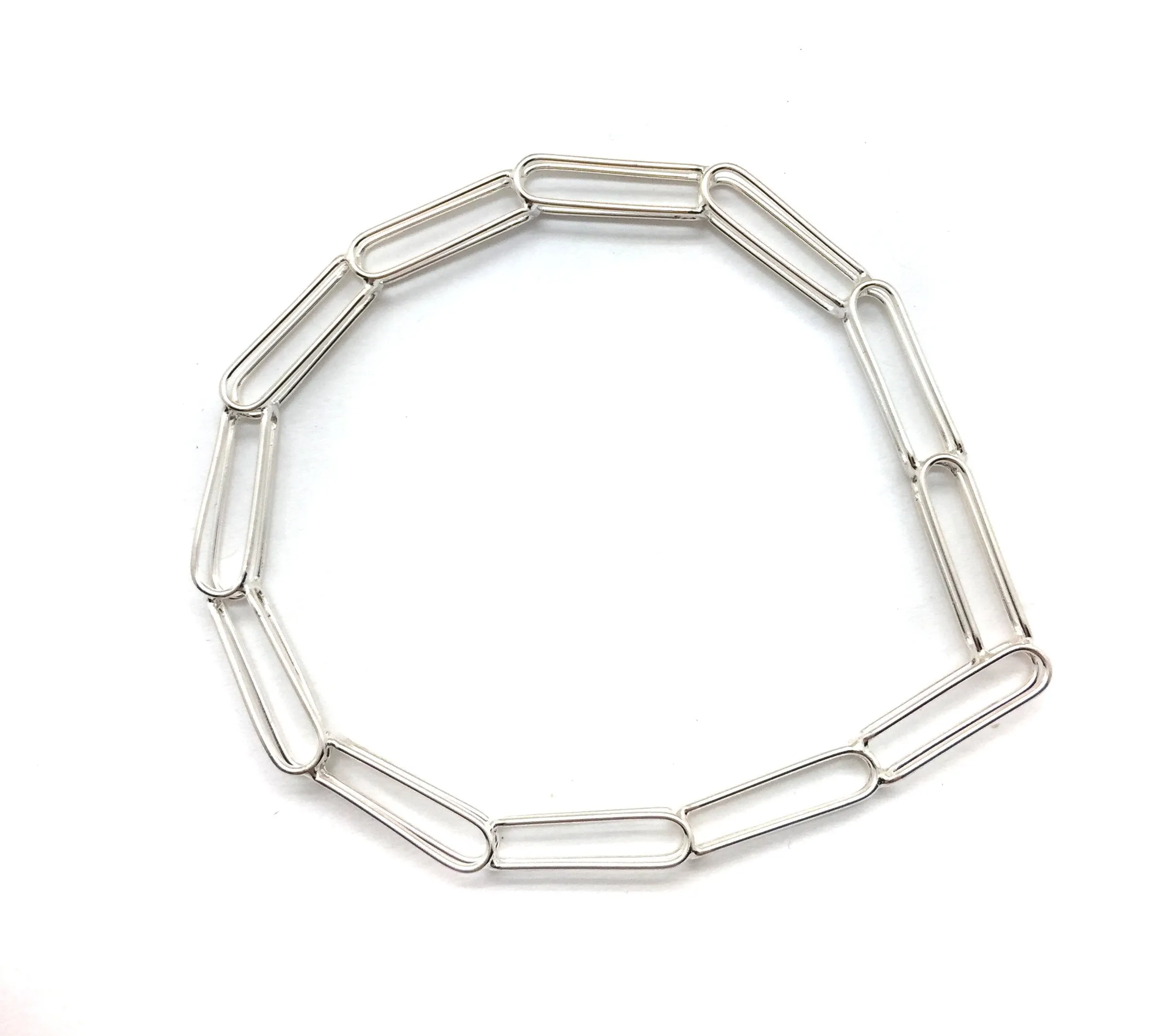 Silver Link Point Bangle