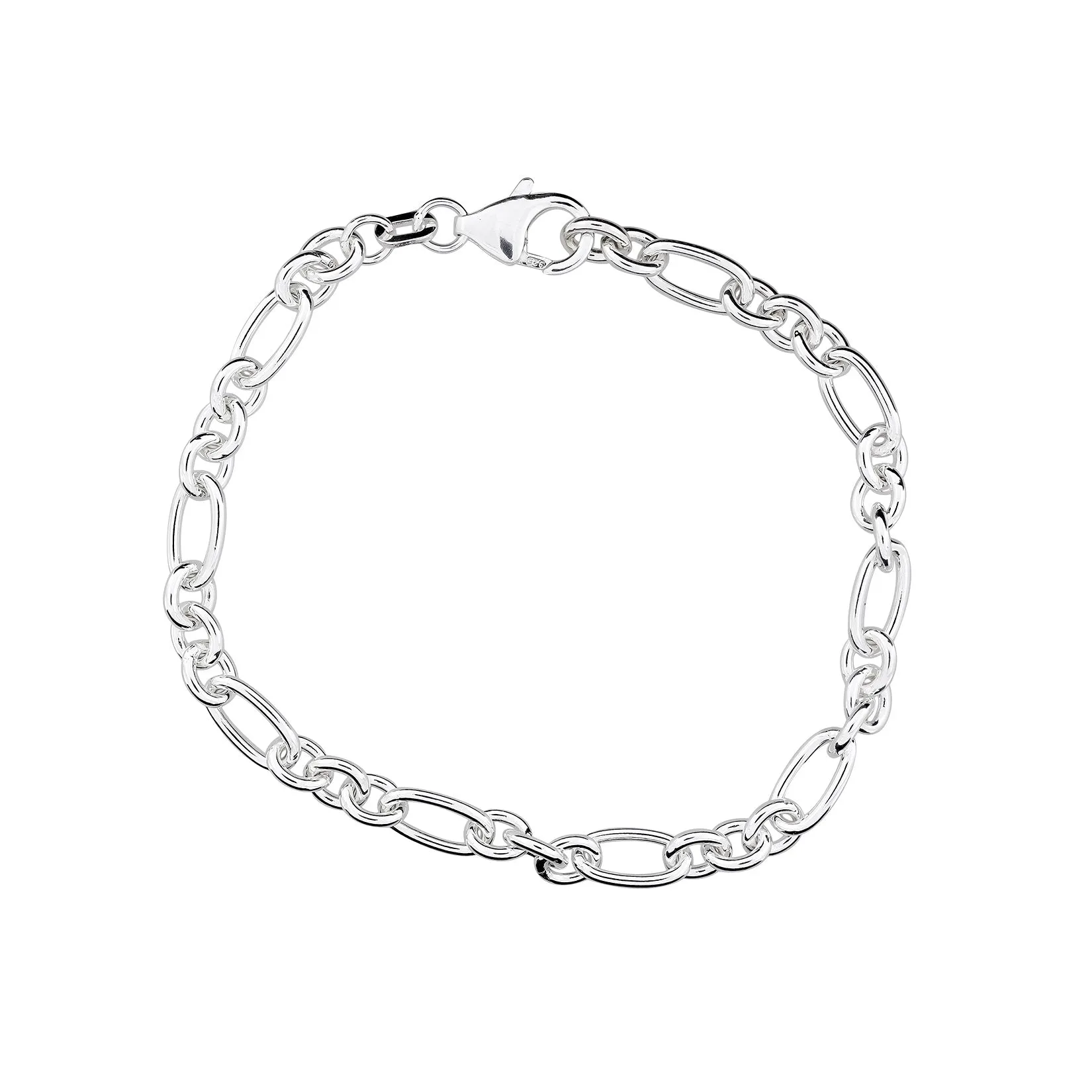 Silver Oval Links Bracelet