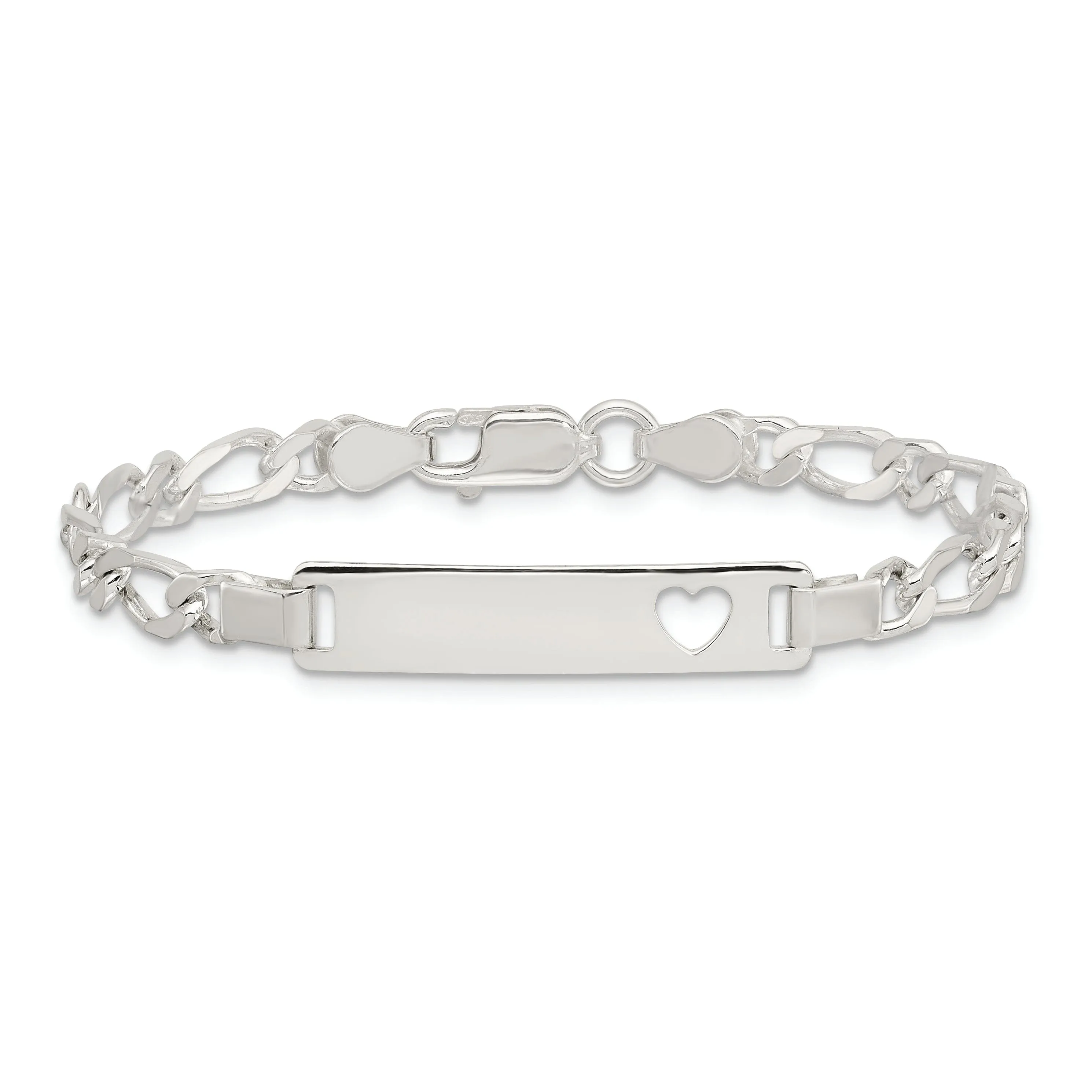 Silver Polished Engravable Baby ID Bracelet