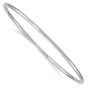 Silver Polished Round Slip On Bangle Bracelet