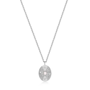 Silver Scattered Stars Kyoto Opal Disc Necklace in Sterling Silver