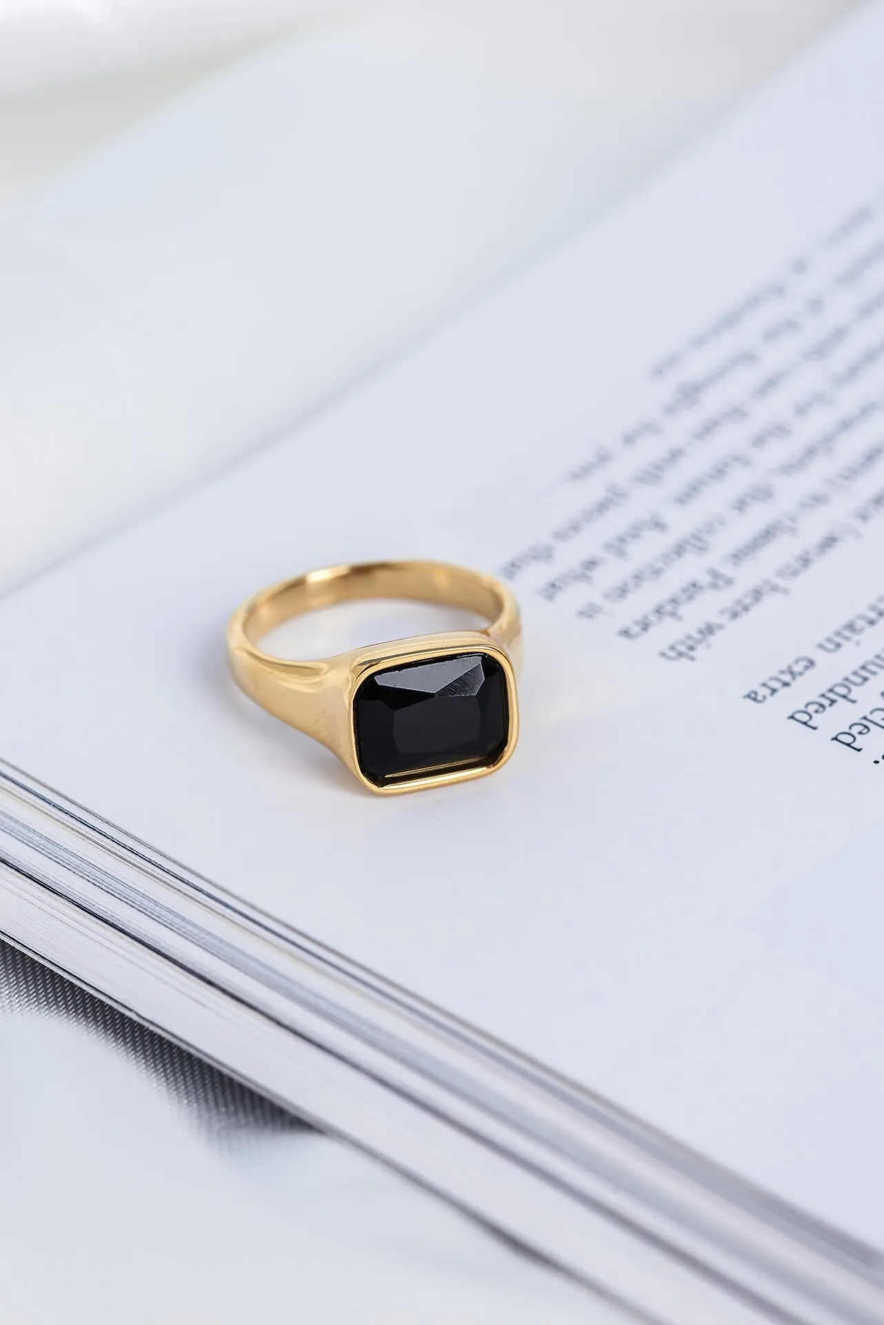 Square Cocktail Ring: Black