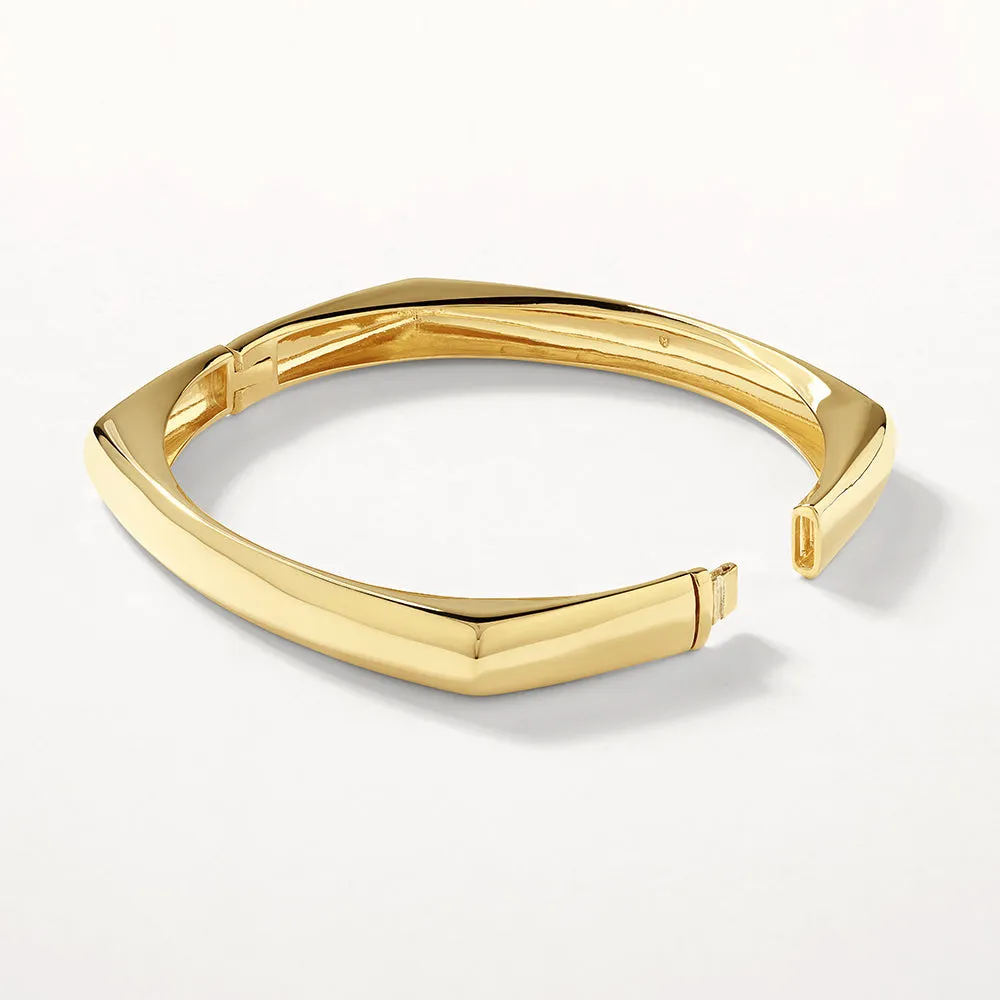 Square Edge Bangle in Gold