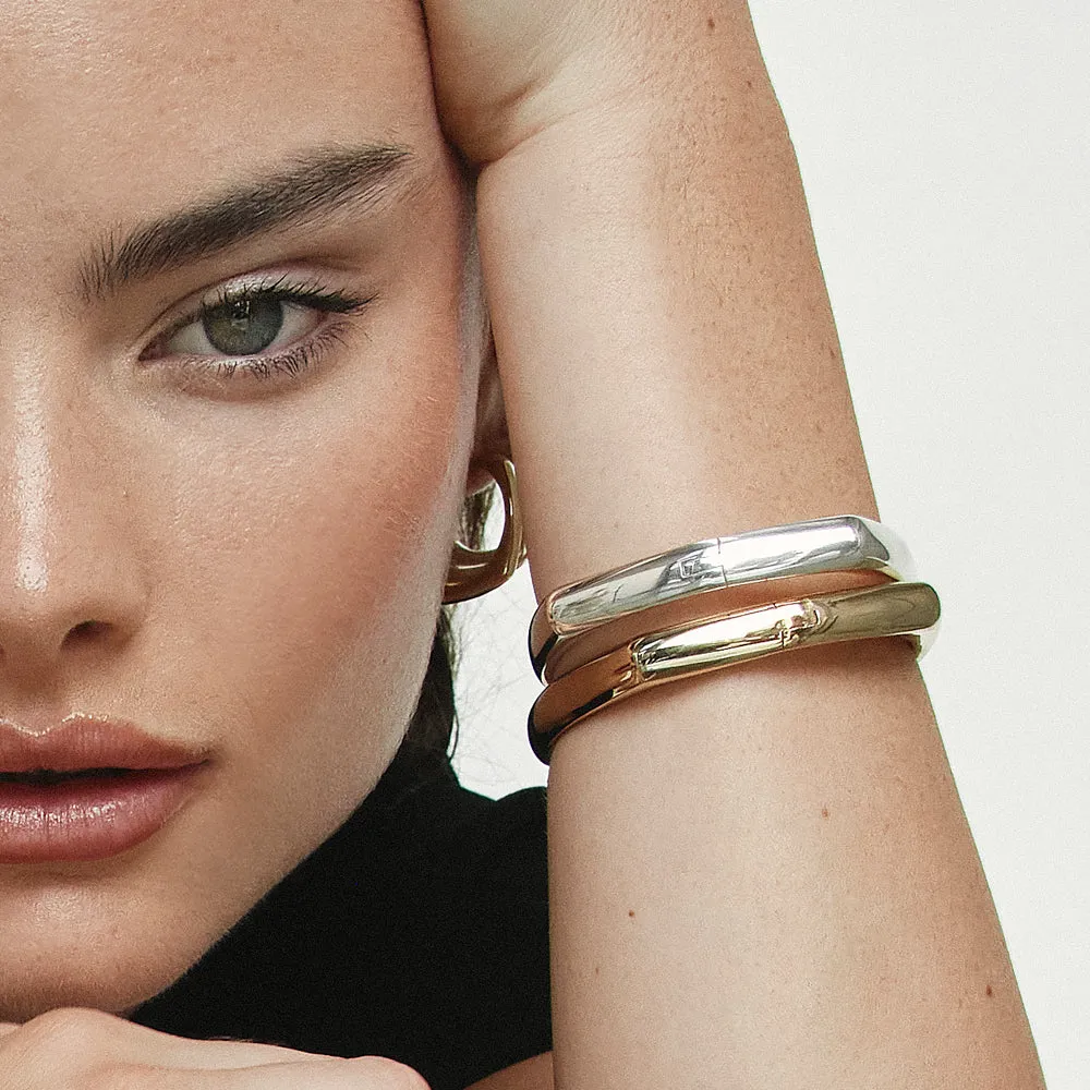 Square Edge Bangle in Gold