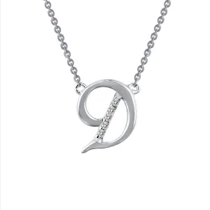 SS Sim Dia Initial D Necklace