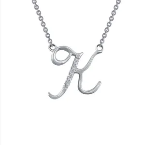 SS Sim Dia Initial K Necklace