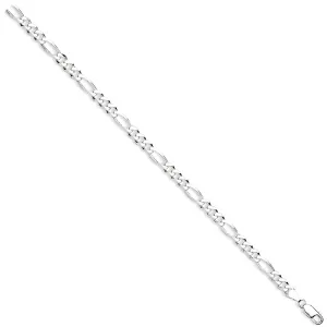 Sterling Silver 6mm Figaro Bracelet