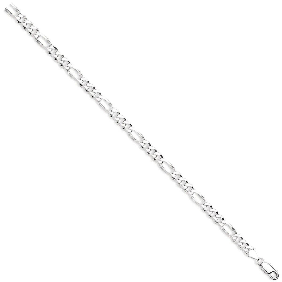 Sterling Silver 6mm Figaro Bracelet