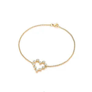 Sterling Silver & Gold Vermeil Heart CZ Bracelet