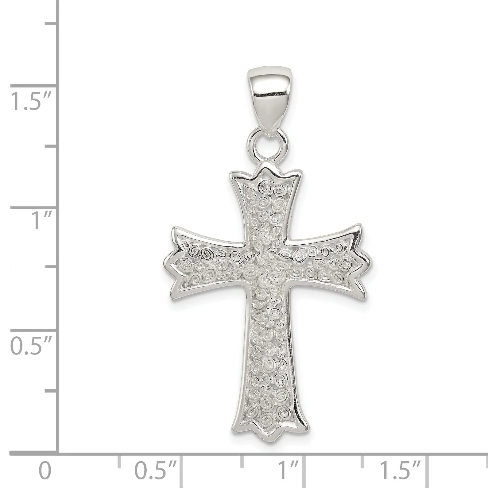 Sterling Silver Filigree Budded Cross Pendant