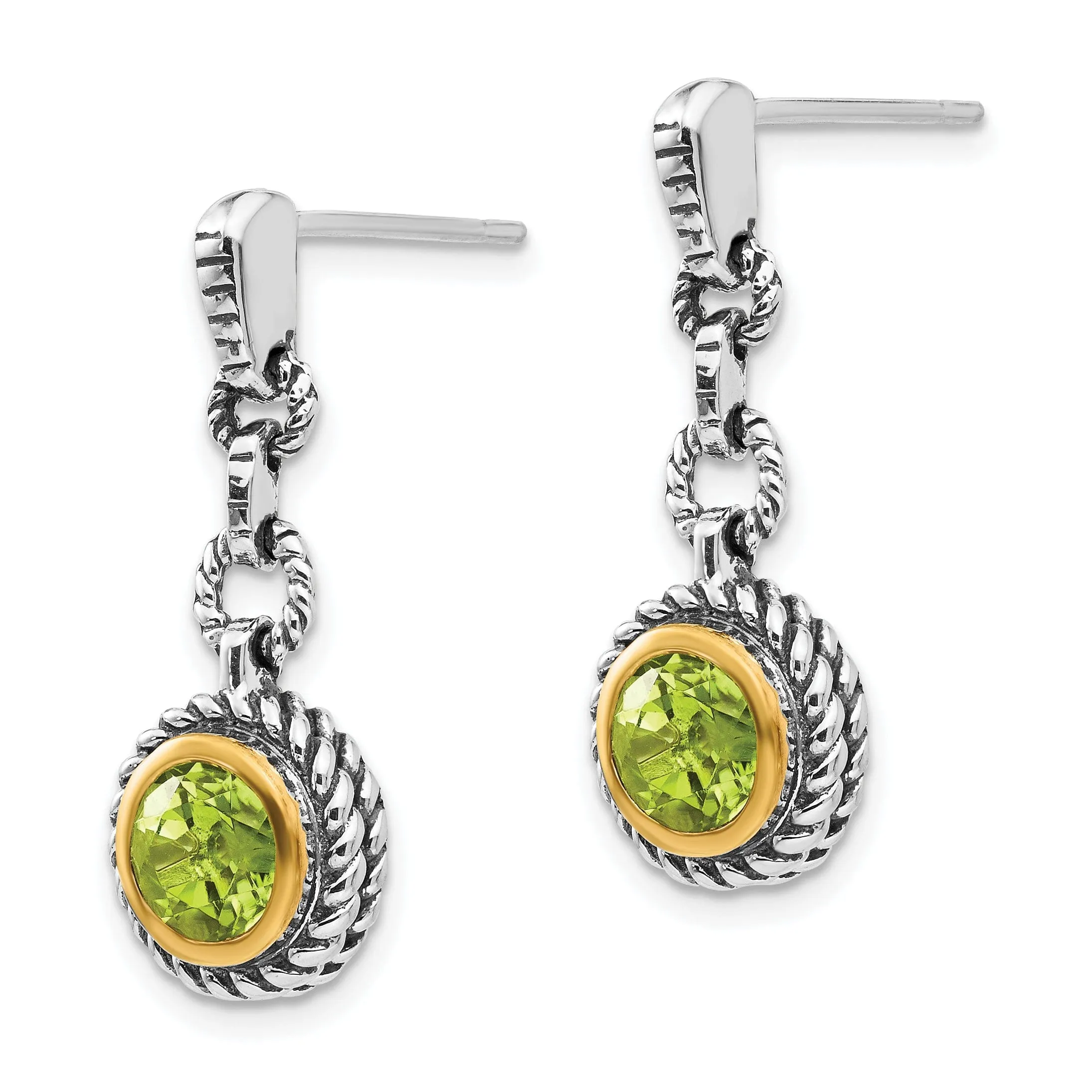 Sterling Silver Gold-plated Peridot Earrings