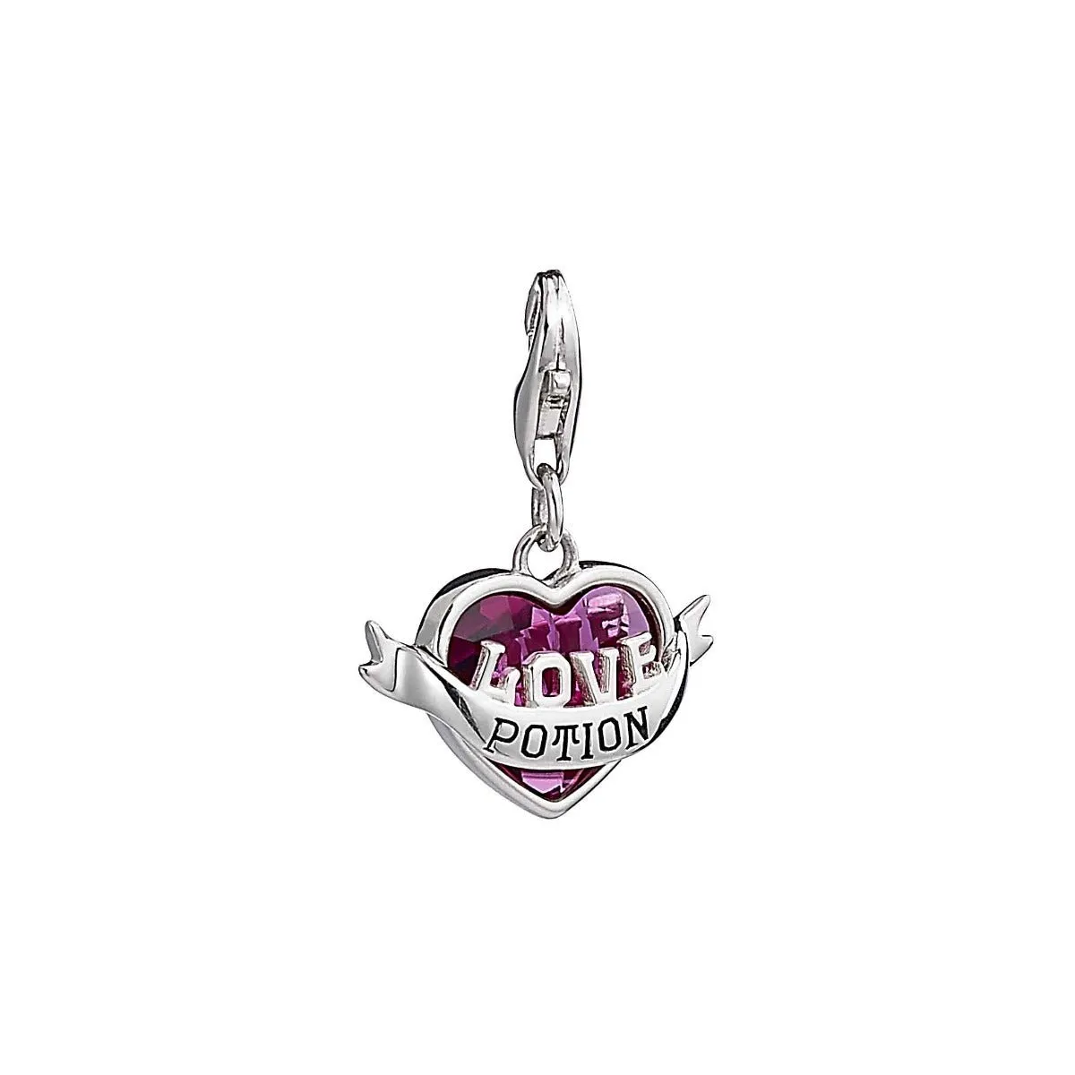 Sterling Silver Love Potion Clip On Charm With Crystals