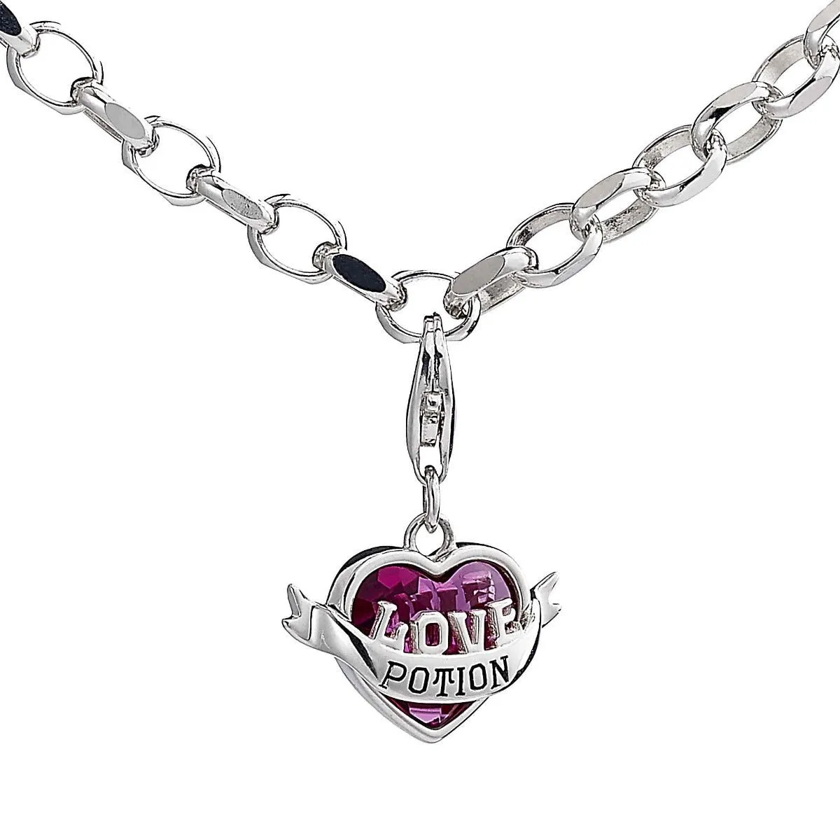 Sterling Silver Love Potion Clip On Charm With Crystals