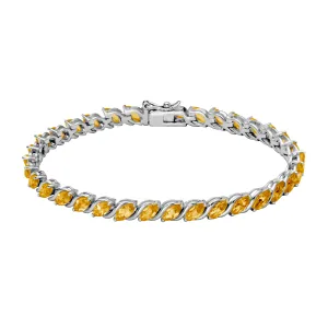 Sterling Silver Marquise Citrine Bracelet