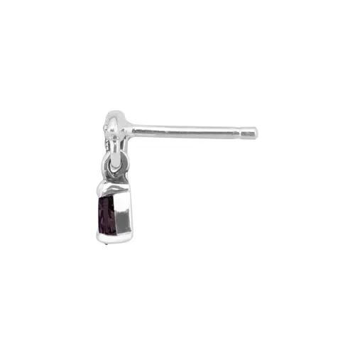 Sterlingsilber 0,24 Ct Amethyst & Markasit Februar Ohrstecker