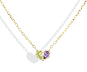 Sweetheart Necklace Peridot & Amethyst