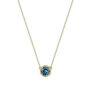 Tacori Petite Crescent Station Necklace featuring London Blue Topaz SN23733FY