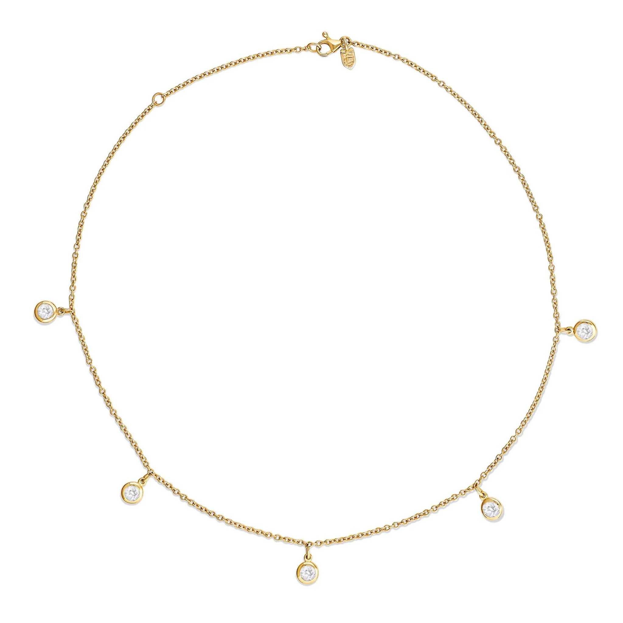 Talya Five Stone Necklace 18ct Yellow Gold - Diamond