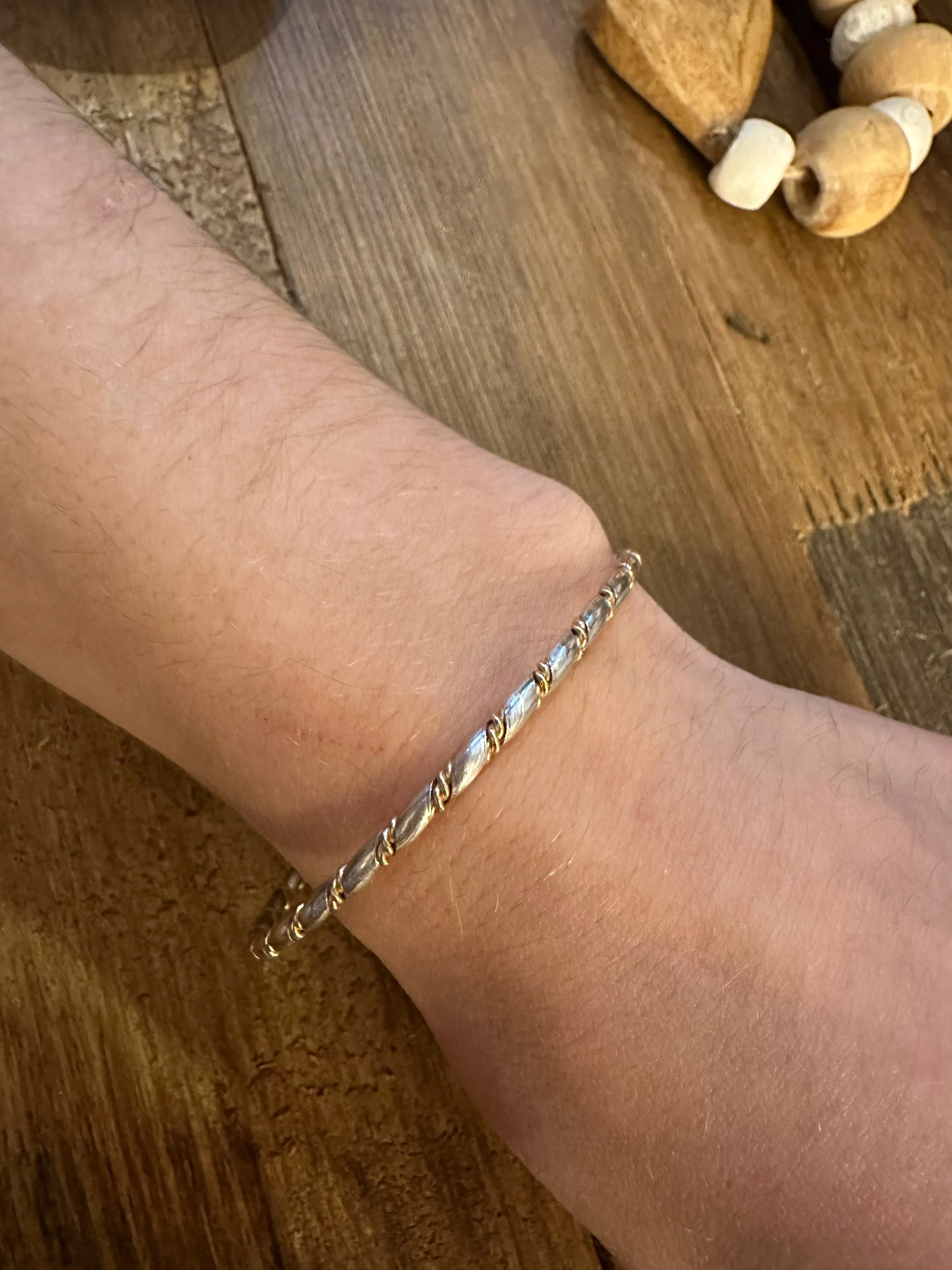 Textured Twist Bracelet - Silver