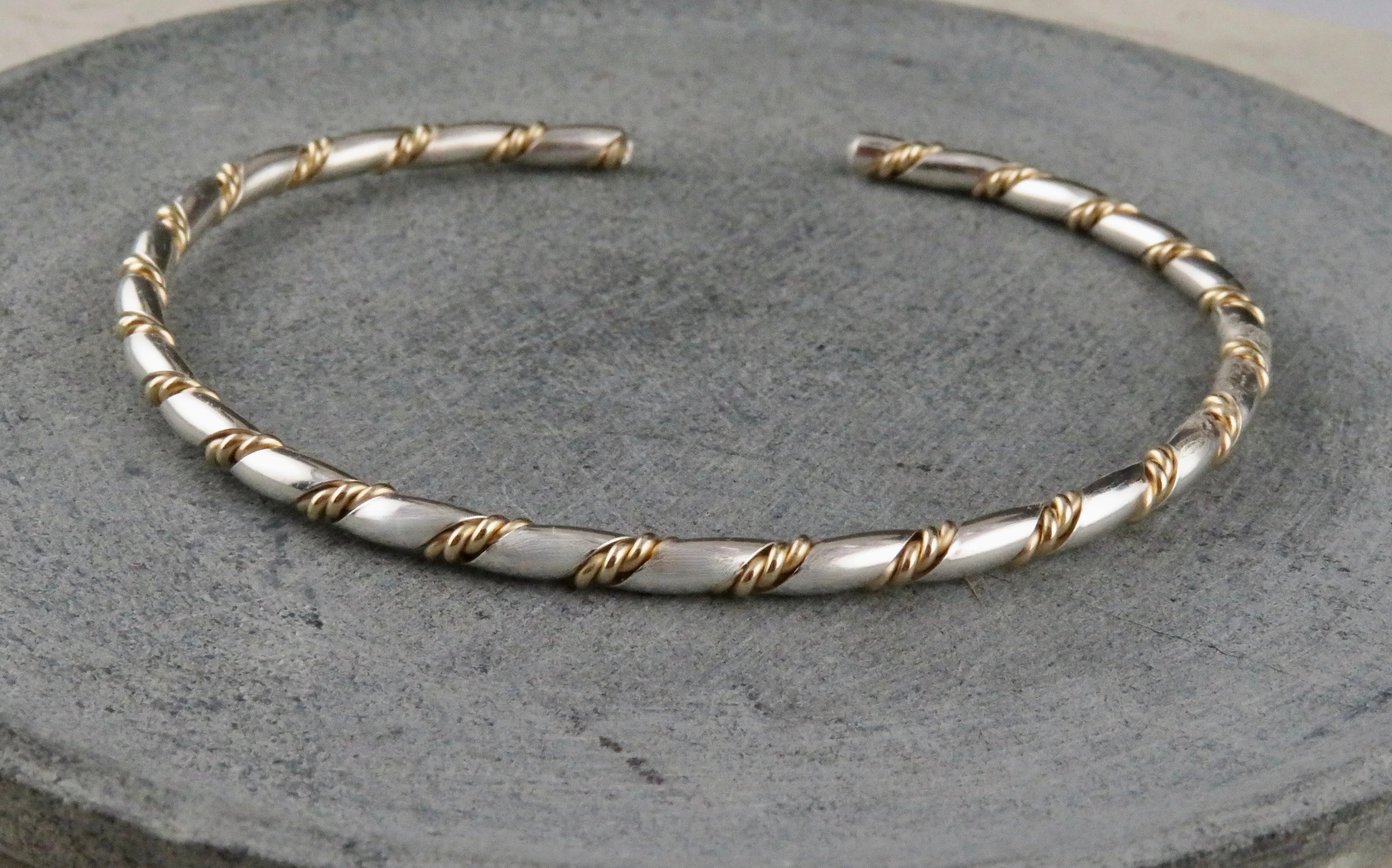 Textured Twist Bracelet - Silver