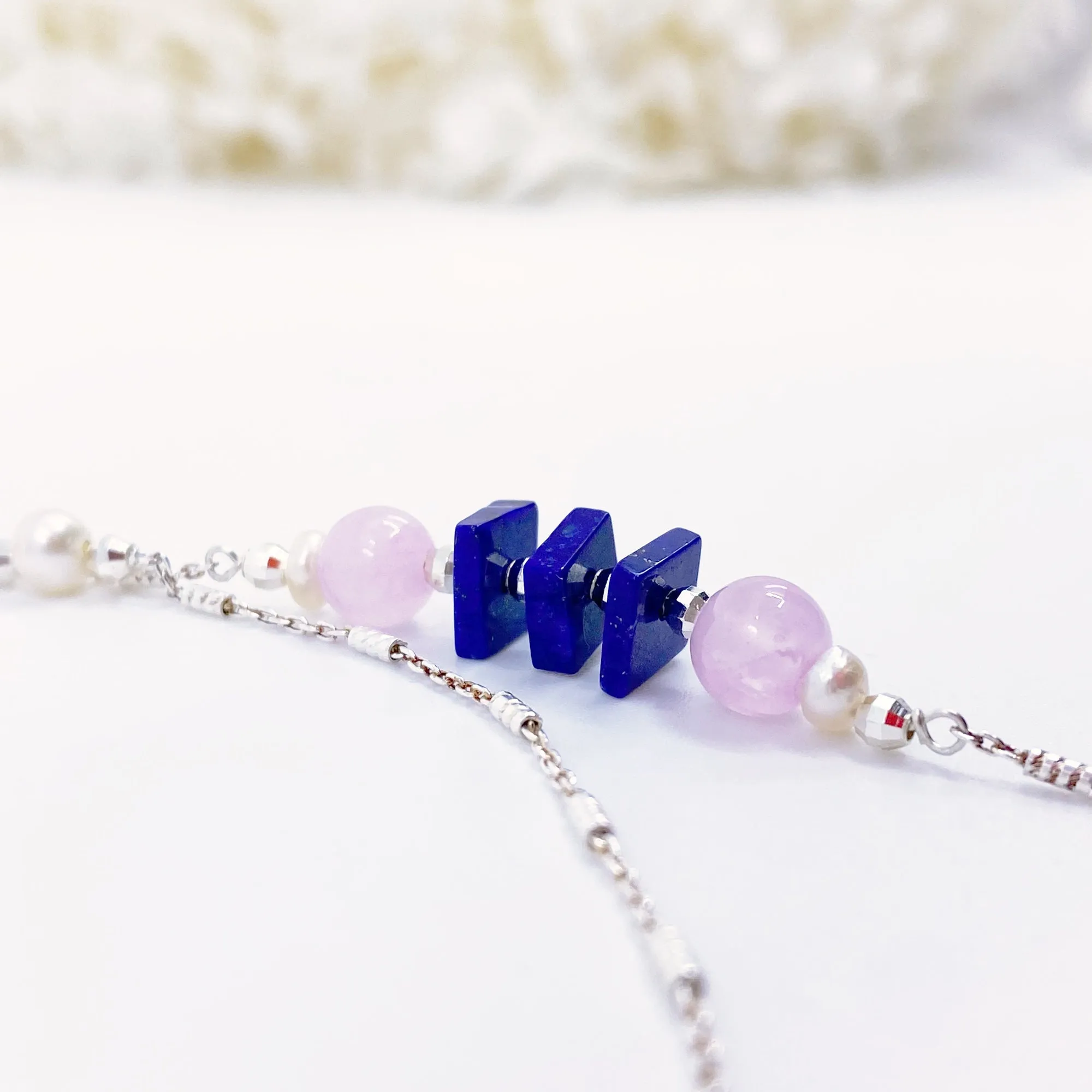 The Nine Purple Gemstone and Flower Necklace