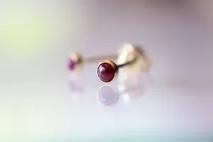 Tiny Ruby Earrings, Solid Gold Studs, 14kt Gold Stud Earrings, Ruby Studs, Gold Earrings, Birthstone Earrings, Gold Studs, Gemstone Earrings