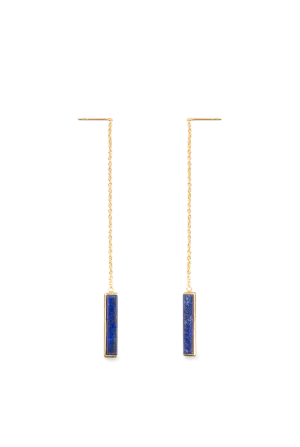 Urban Chain Earrings with Lapis Lazuli