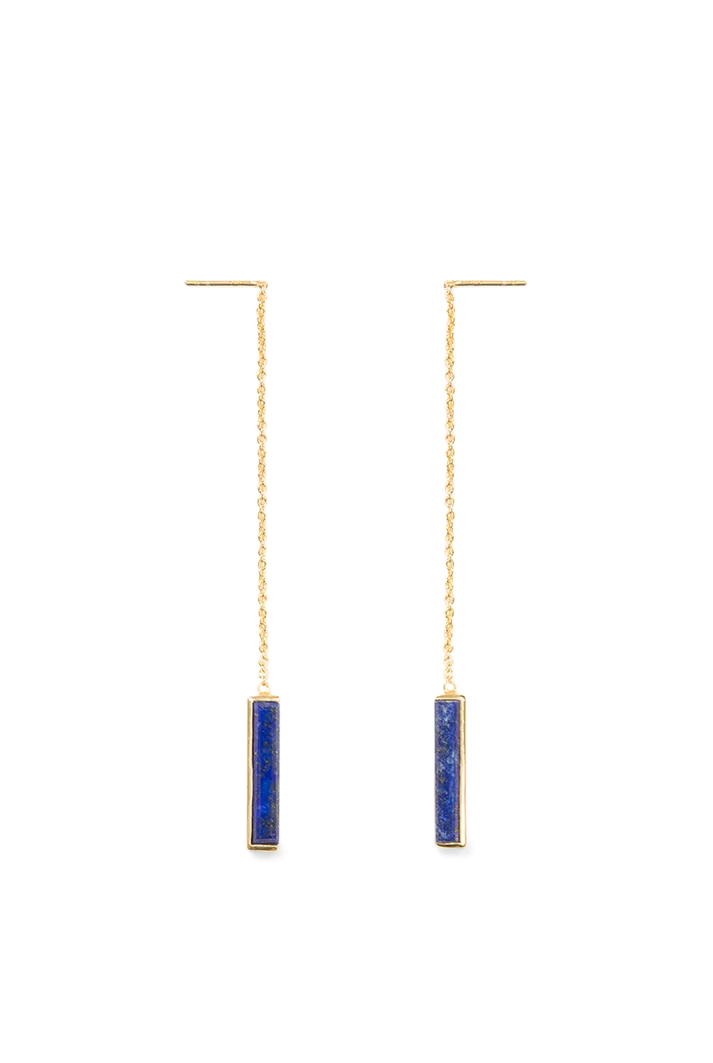 Urban Chain Earrings with Lapis Lazuli