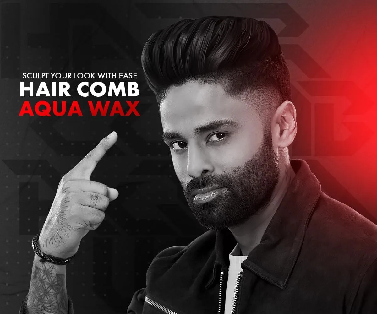 Urbangabru Hair Comb Aqua Wax - The Devil Edition - 260 ML & Beard Booster Oil 60 ML - Men's Grooming Combo Kit