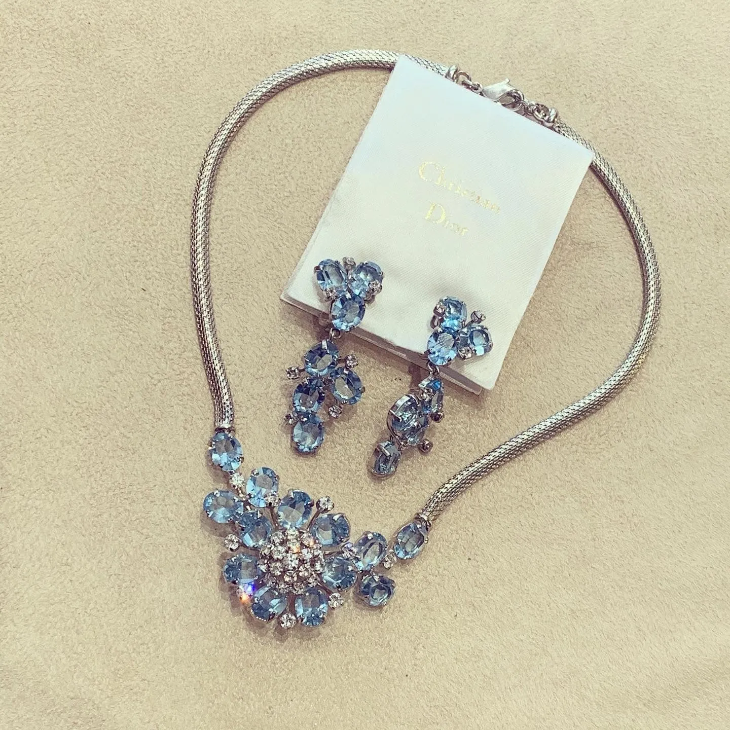 Vintage Christian Dior Pale Blue necklace