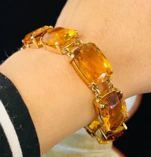 Vintage Citrine 14ct Yellow Gold Bracelet