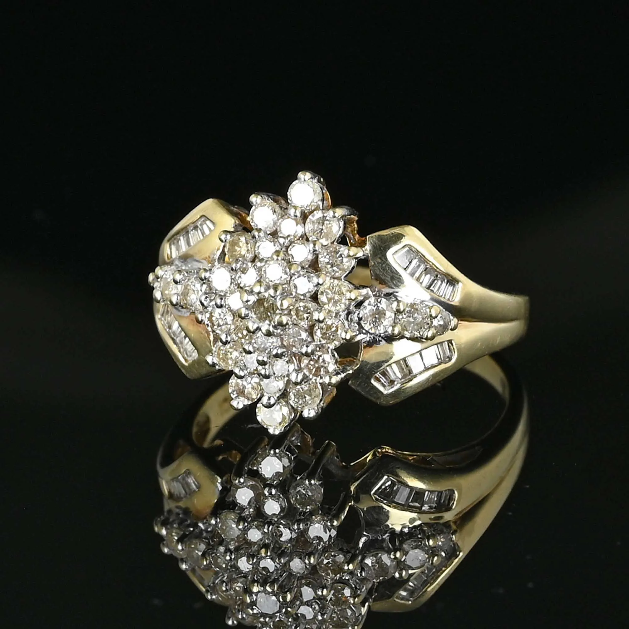 Vintage Diamond Cluster Cocktail Ring