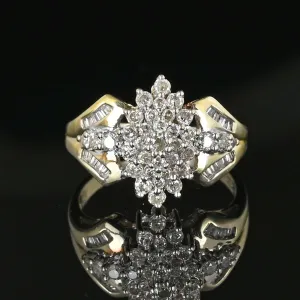 Vintage Diamond Cluster Cocktail Ring